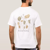 Bloom Softly — Minimalist Wildflower Line Art T-shirt (Achterkant)