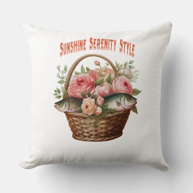 🐟 Bloom & Splash Kussen 🌸 (Voorkant)