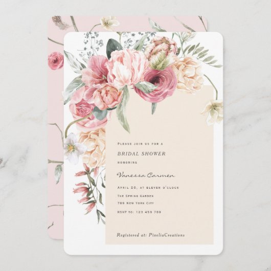 Bloom spring bloemen tuinbloem kaart (Voorkant / Achterkant)