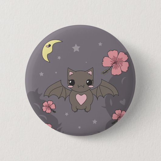 Bloom the Fruit Bat Ronde Button 5,7 Cm (Voorkant)