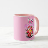 Bloom This Easter – Floral Easter Egg Art - caneca Mok (Voorkant rechts)