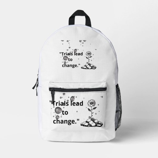 Bloom Through Trials – Strength from the Cracks Bedrukte Rugzak (Voorkant)