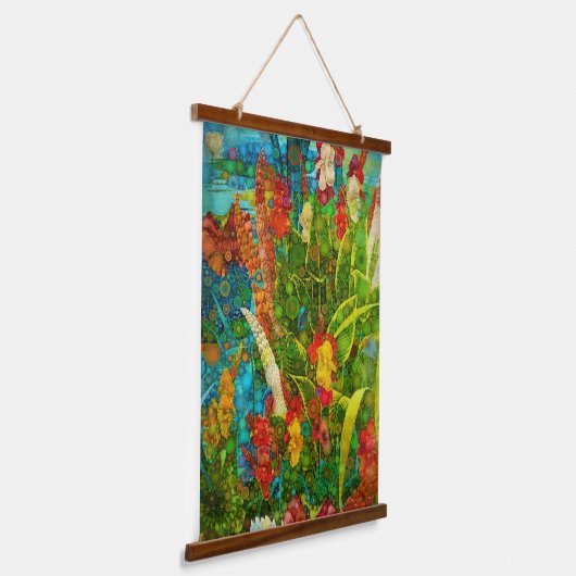  Bloom Tropische Wildbloemen Hangend Wandkleed (Gebogen)