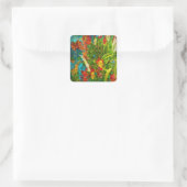 Bloom Tropische Wildbloemen Vierkante Sticker (Tas)