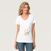 Bloom tulp minimalistische moderne grafische vrouw t-shirt (Voorkant volledig)