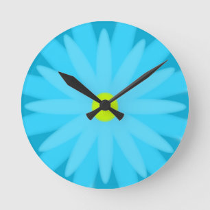 Bloom Turquoise Ronde Klok