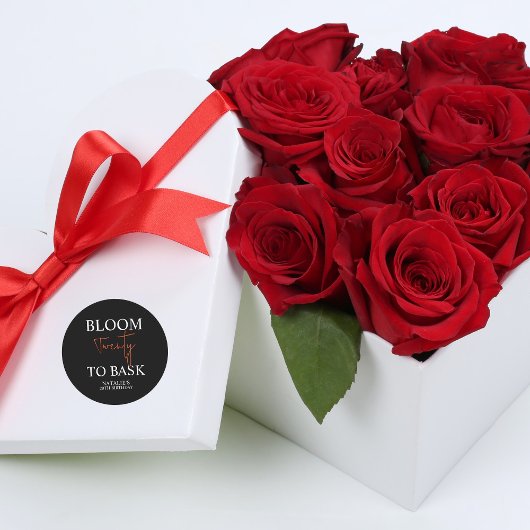 Bloom Twenty to Bask I Black Volwassen Verjaardags Ronde Sticker