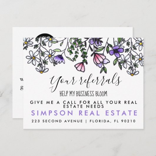 BLOOM-verwijzingen Briefkaart bekendmaking (Voorkant / Achterkant)