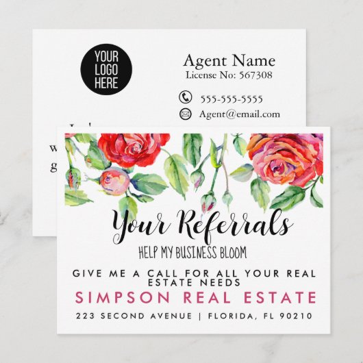 BLOOM-verwijzingen Briefkaart bekendmaking (Voorkant / Achterkant)