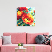 Bloom Vibrant Bloementuin Canvas Afdruk (Insitu (Woonkamer))