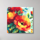 Bloom Vibrant Bloementuin Canvas Afdruk (Voorkant)