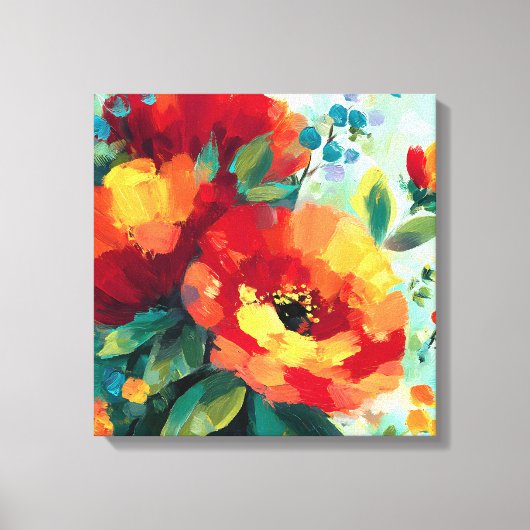 Bloom Vibrant Bloementuin Canvas Afdruk (Voorkant)