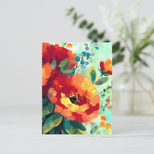 Bloom Vibrant Bloementuin Feestdagenkaart (Staand voorkant)