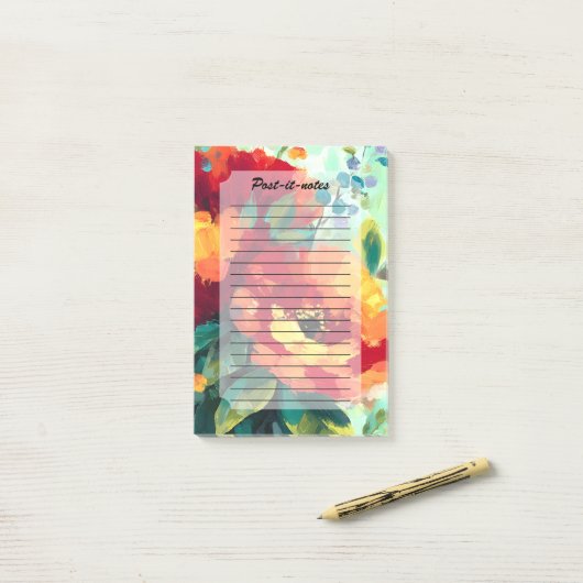 Bloom Vibrant Bloementuin Post-it® Notes (Op bureau)
