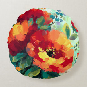 Bloom Vibrant Bloementuin Rond Kussen