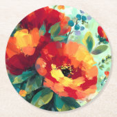 Bloom Vibrant Bloementuin Ronde Kartonnen Onderzetter (Voorkant)