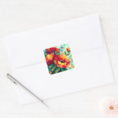 Bloom Vibrant Bloementuin Vierkante Sticker (Envelop)