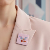 Bloom Vierkante Button 5,1 Cm