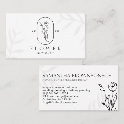 Bloom & Vlaanderen: een fijn kunstontwerp Visitekaartje (Voorkant / Achterkant)