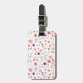 Bloom Voyage Bagage Label - Witte Bloemheldere Too (Voorkant verticaal)