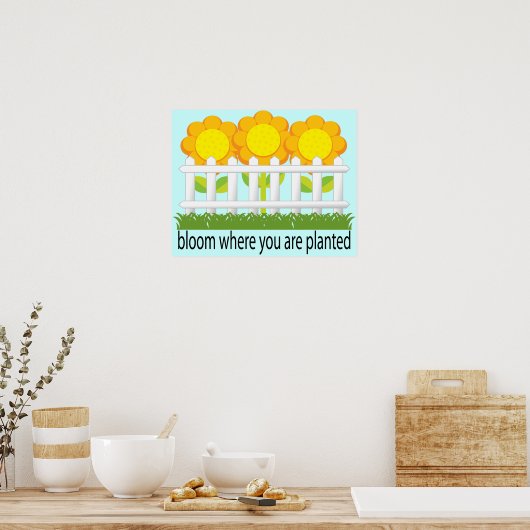 Bloom waar geplante tuinafdrukken poster (Keuken)