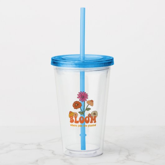 Bloom waar je bent geplant acryl drinkbeker (Voorkant)