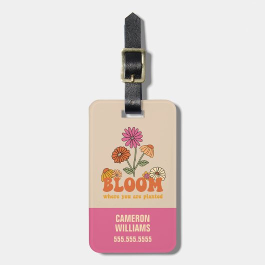 Bloom waar je bent geplant bagagelabel (Voorkant verticaal)