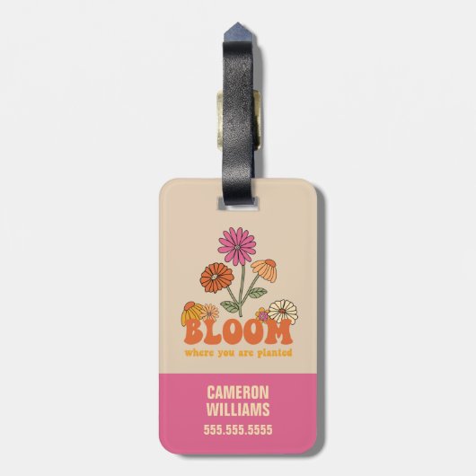 Bloom waar je bent geplant bagagelabel (Achterkant verticaal)