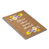 Bloom waar je bent geplant (burlap) notitieboek (Rechterzijde)