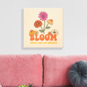 Bloom waar je bent geplant canvas afdruk (Insitu (Woonkamer))