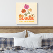 Bloom waar je bent geplant canvas afdruk (Insitu (Slaapkamer))