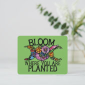 Bloom waar je bent geplant feestdagenkaart (Staand voorkant)