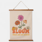 Bloom waar je bent geplant hangend wandkleed (Voorkant)
