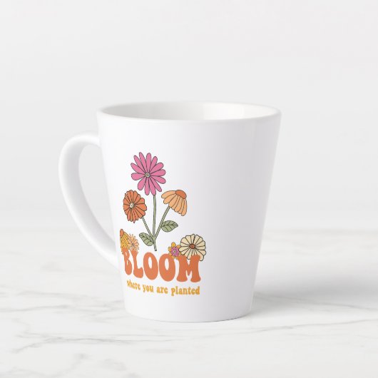 Bloom waar je bent geplant latte mok (Linkerhoek)