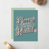 Bloom waar je bent geplant notitiekaartje (Voorkant / Achterkant in situ)