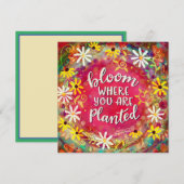 'Bloom waar je bent geplant' Notitiekaartje (Voorkant / Achterkant)