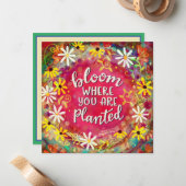 'Bloom waar je bent geplant' Notitiekaartje (Voorkant / Achterkant in situ)