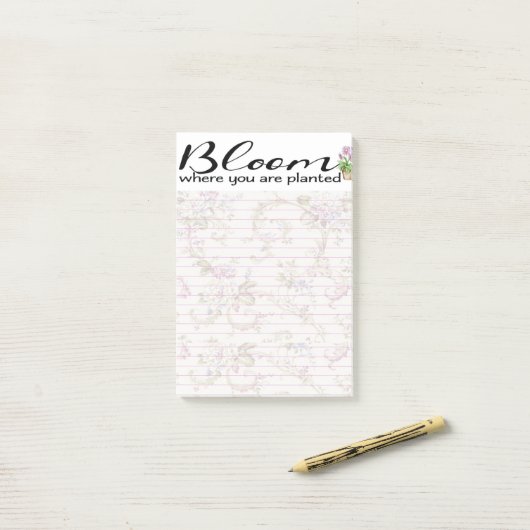 Bloom waar je bent geplant post-it® notes (Op bureau)