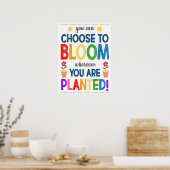 Bloom waar je bent geplant regenboogPoster Poster (Keuken)