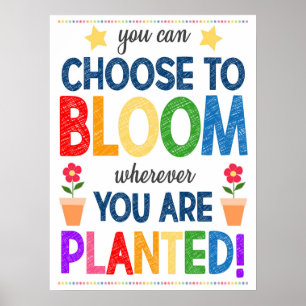 Bloom waar je bent geplant regenboogPoster Poster