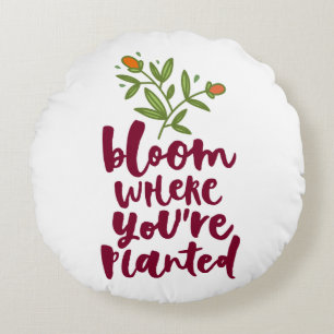Bloom waar je bent geplant rond kussen