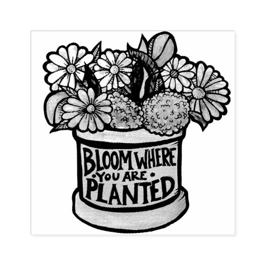 Bloom waar je bent geplant rubberstempel (Afrduk)