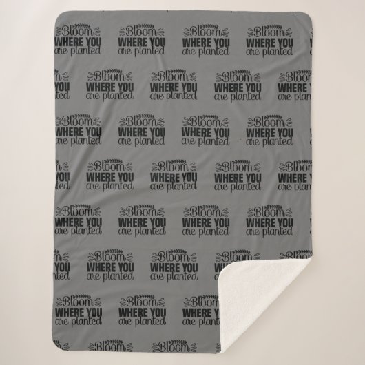 Bloom waar je bent geplant sherpa deken (Voorkant)