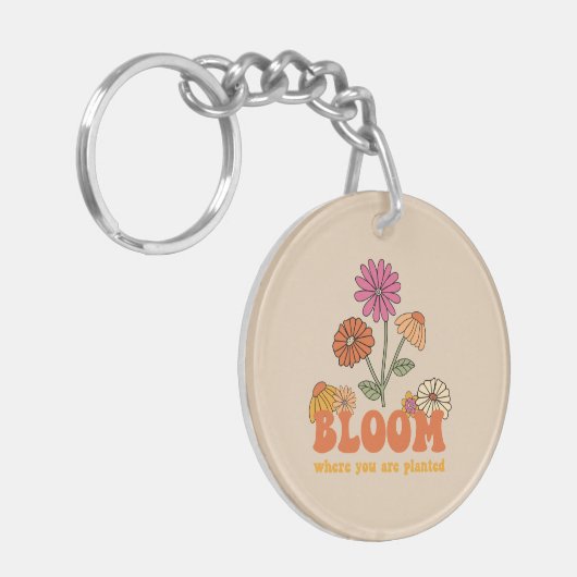 Bloom waar je bent geplant sleutelhanger (Voorkant Links)