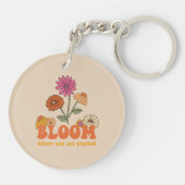 Bloom waar je bent geplant sleutelhanger (Achterkant)