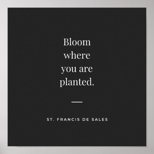 Bloom waar je bent geplant St Francis de Sales Poster (Voorkant)