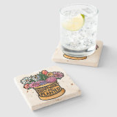 Bloom waar je bent geplant stenen onderzetter (Zijkant)