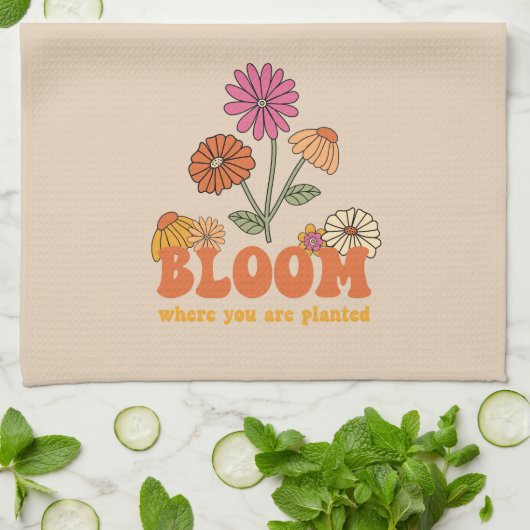 Bloom waar je bent geplant theedoek (Gevouwen)