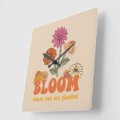 Bloom waar je bent geplant vierkante klok (Hoek)