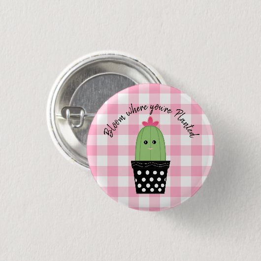 Bloom waar je de Button van Cactus bent (Voorkant /achterkant)